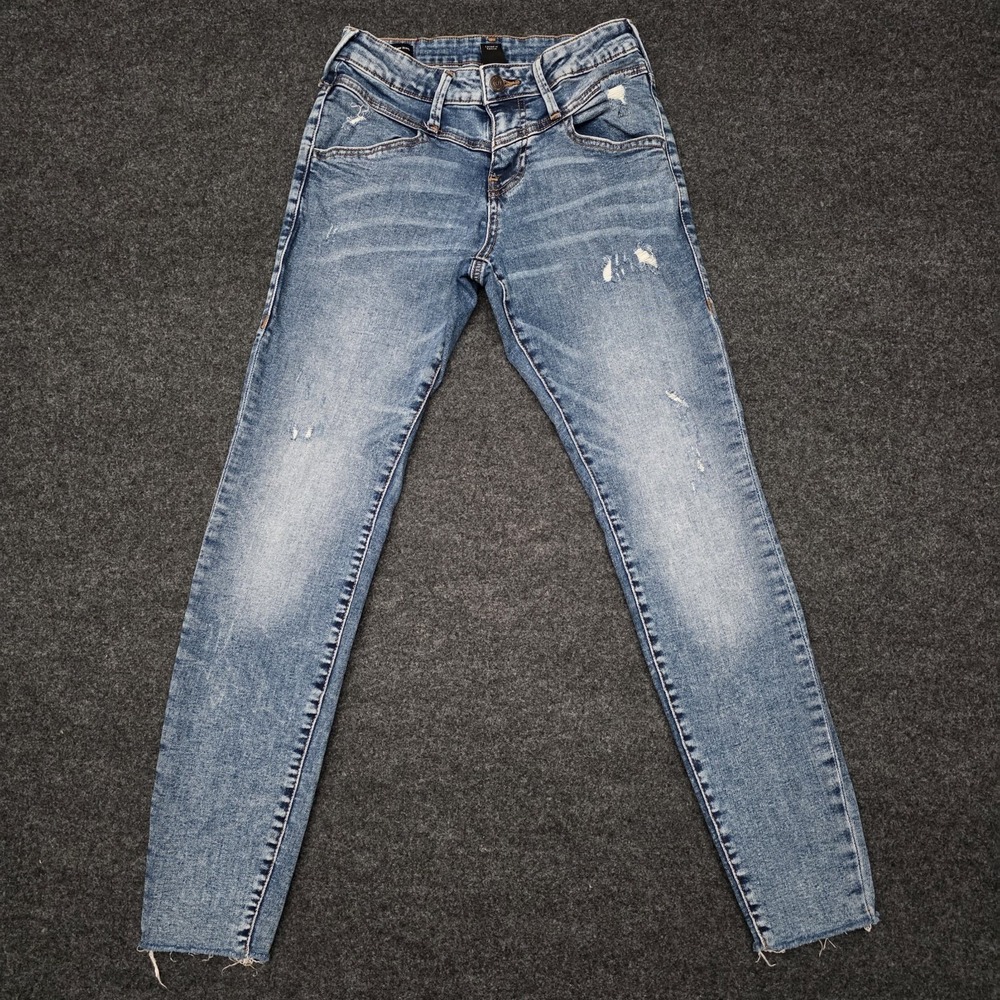 True Religion Jeans Womens 28 Blue‎ Halle High Rise Super Skinny Distressed